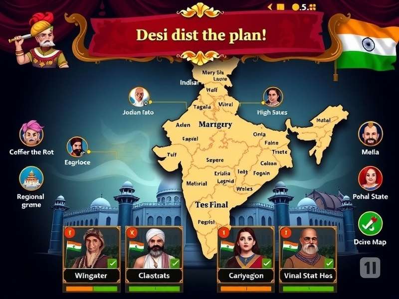 Desi Warrior Game Map Showing All 36 Indian States and Union Territories